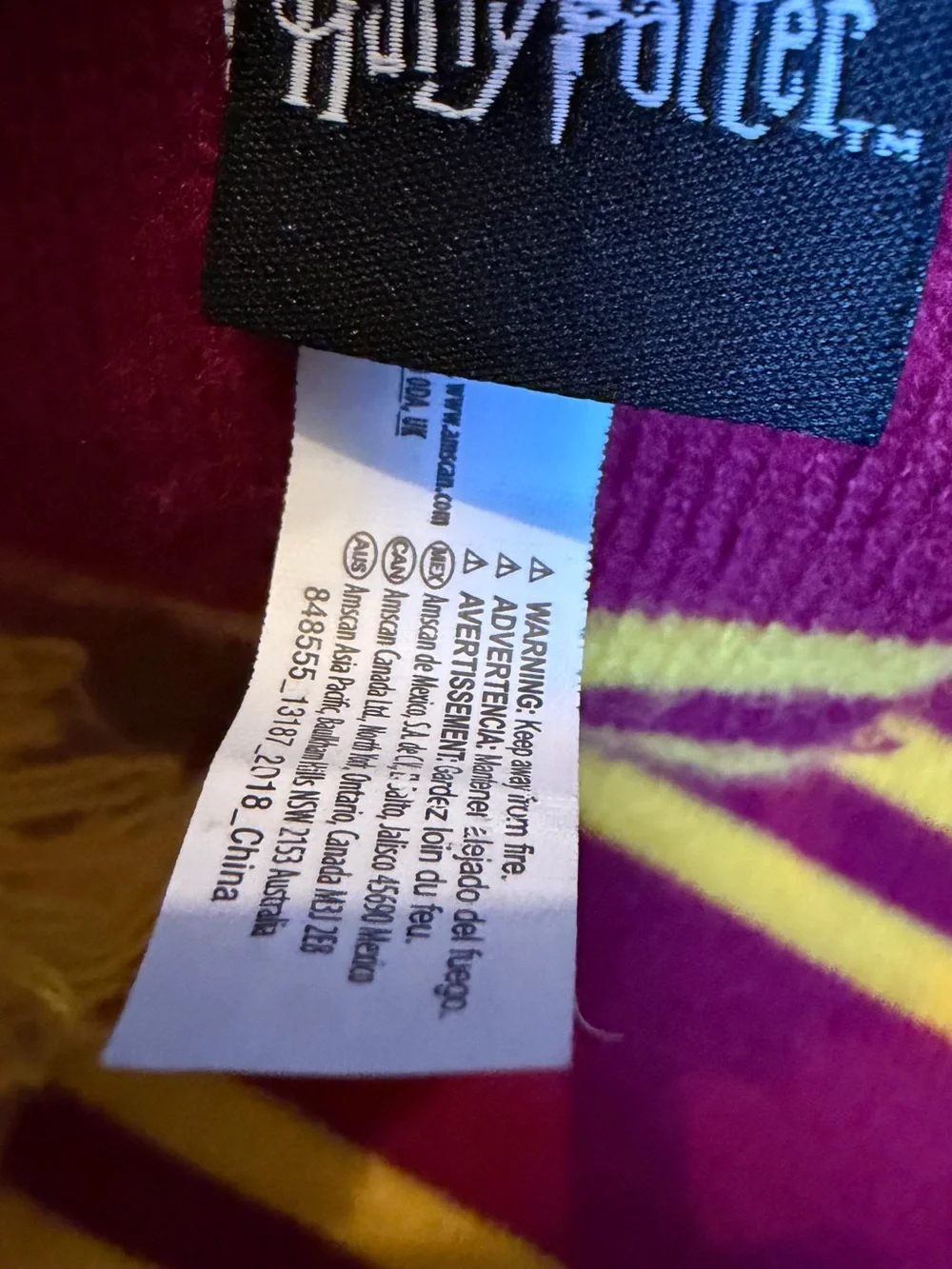 Gryffindor House Scarf - Maroon & Gold Stripe - Picture 3 of 3